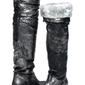 Ross & Snow Over-The-Knee Shearling Boots | Waterproof Leather | Made in Italy